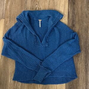FP Movement by Free People V-Neck Blue Sweater